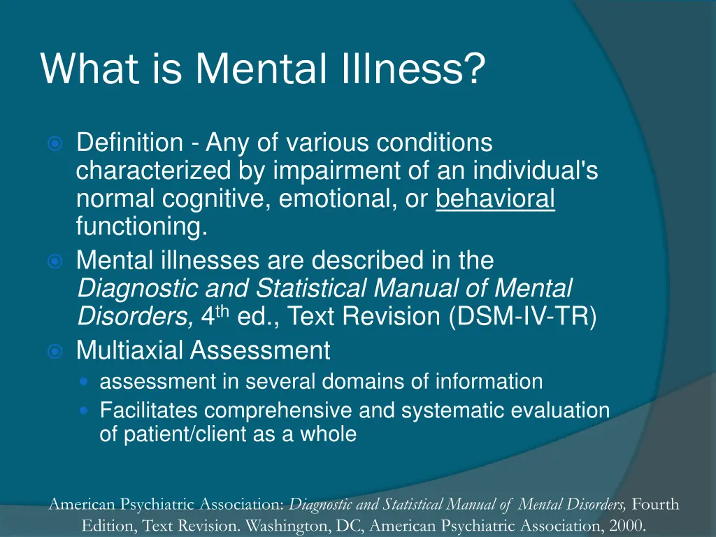 what is mental illness