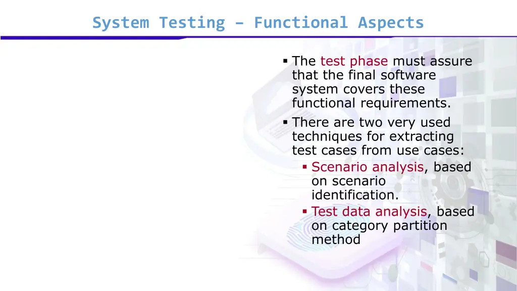 system testing functional aspects 1