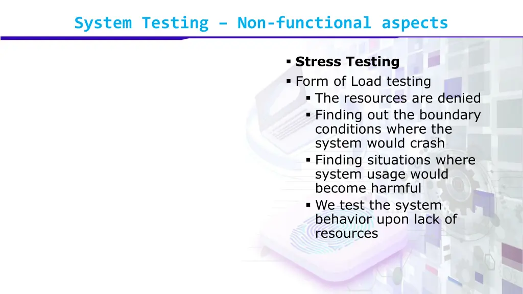 system testing non functional aspects 2