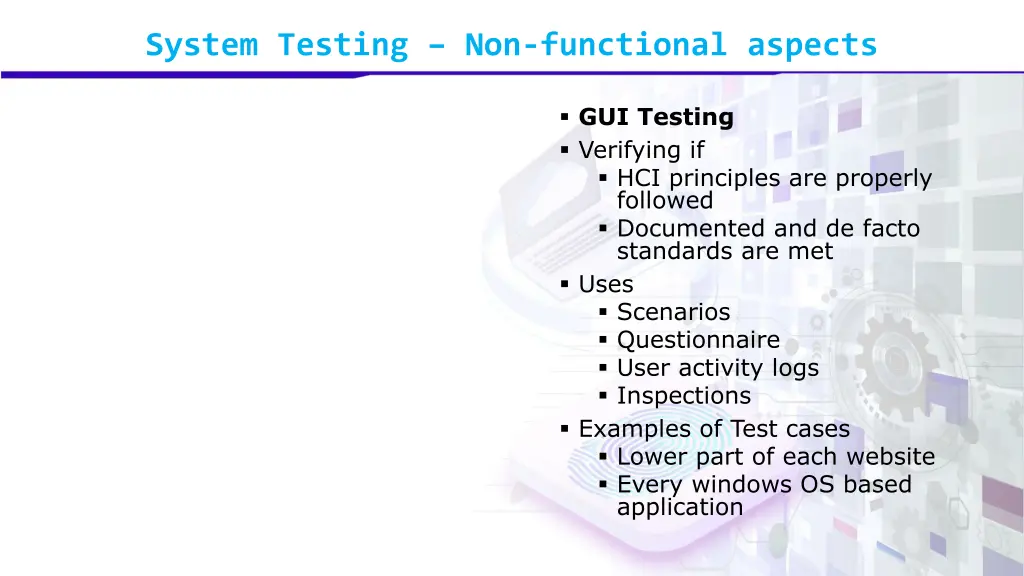 system testing non functional aspects 7