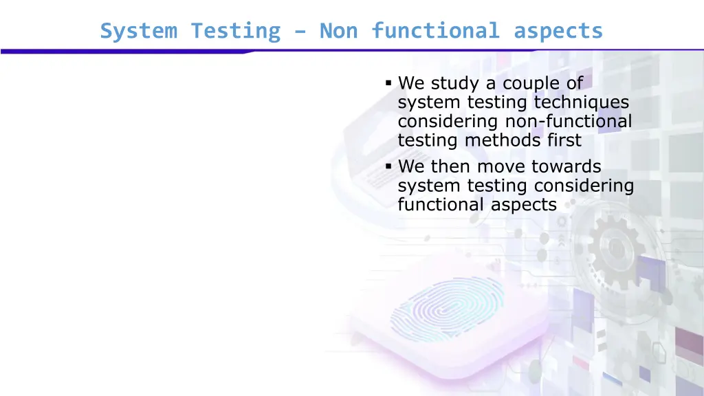 system testing non functional aspects