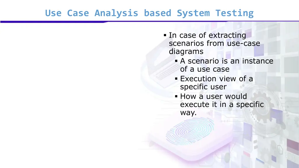 use case analysis based system testing 1