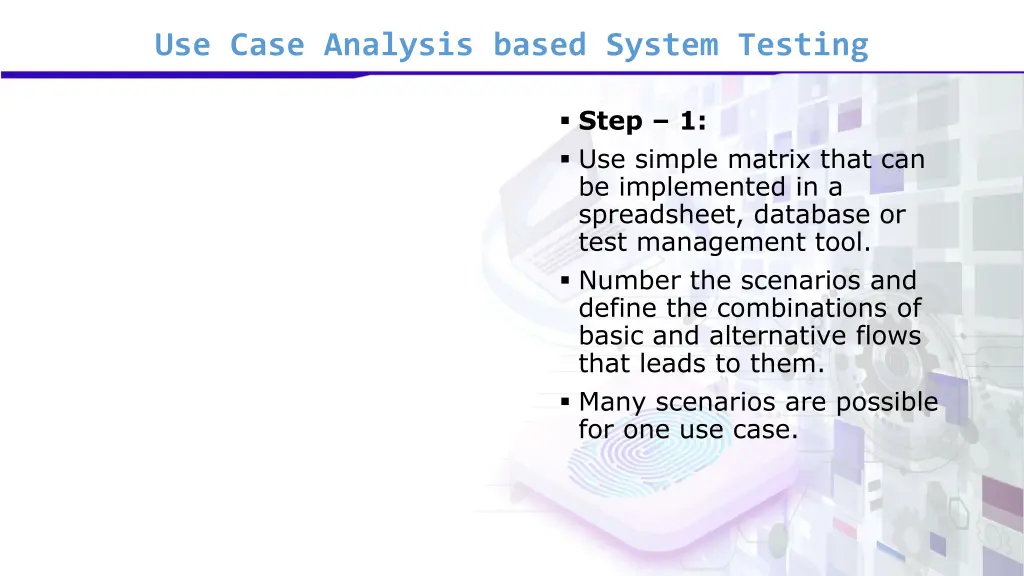 use case analysis based system testing 4