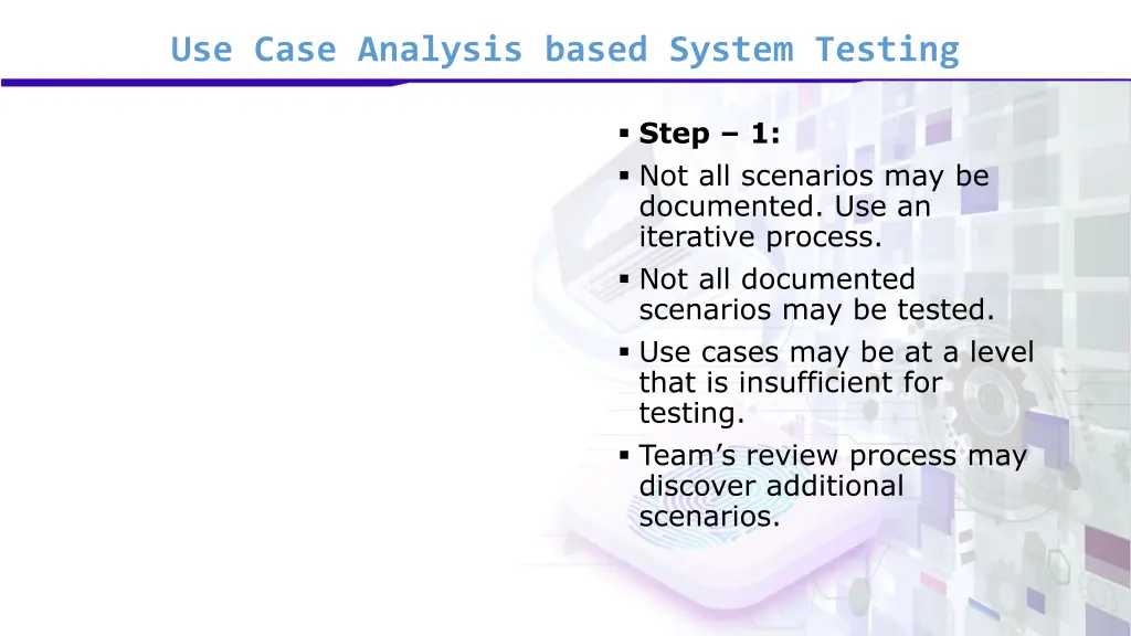 use case analysis based system testing 5