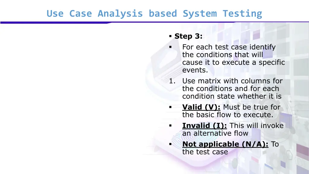 use case analysis based system testing 7