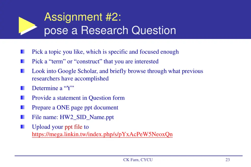assignment 2 pose a research question