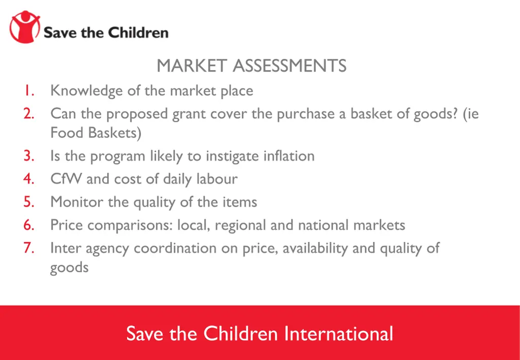 market assessments