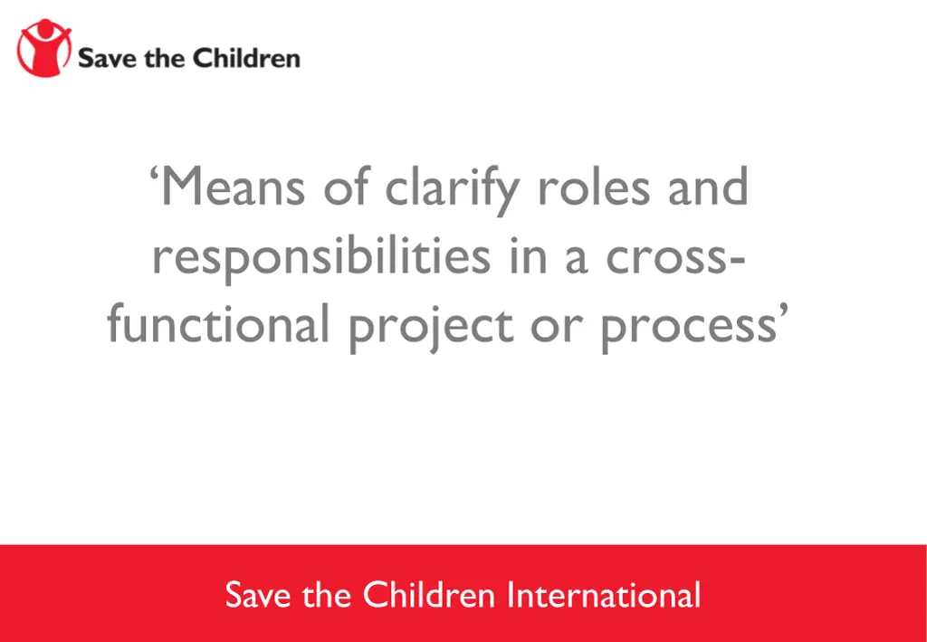 means of clarify roles and responsibilities