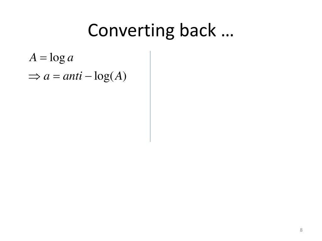 converting back