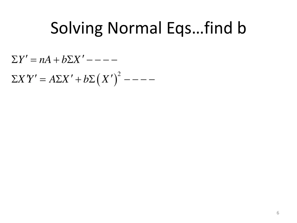 solving normal eqs find b