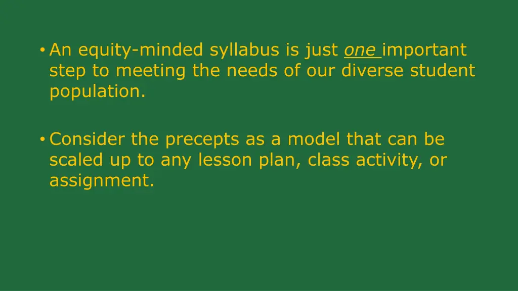 an equity minded syllabus is just one important