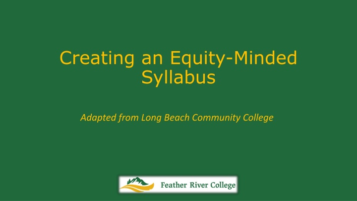 creating an equity minded syllabus