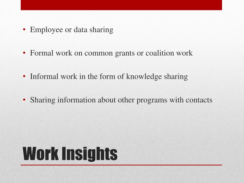 employee or data sharing
