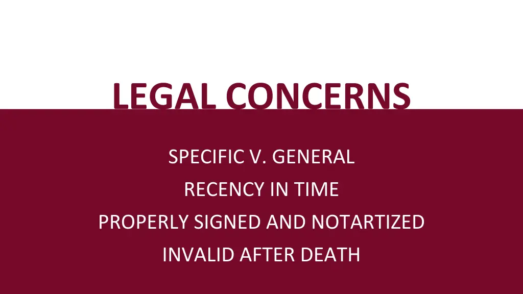legal concerns