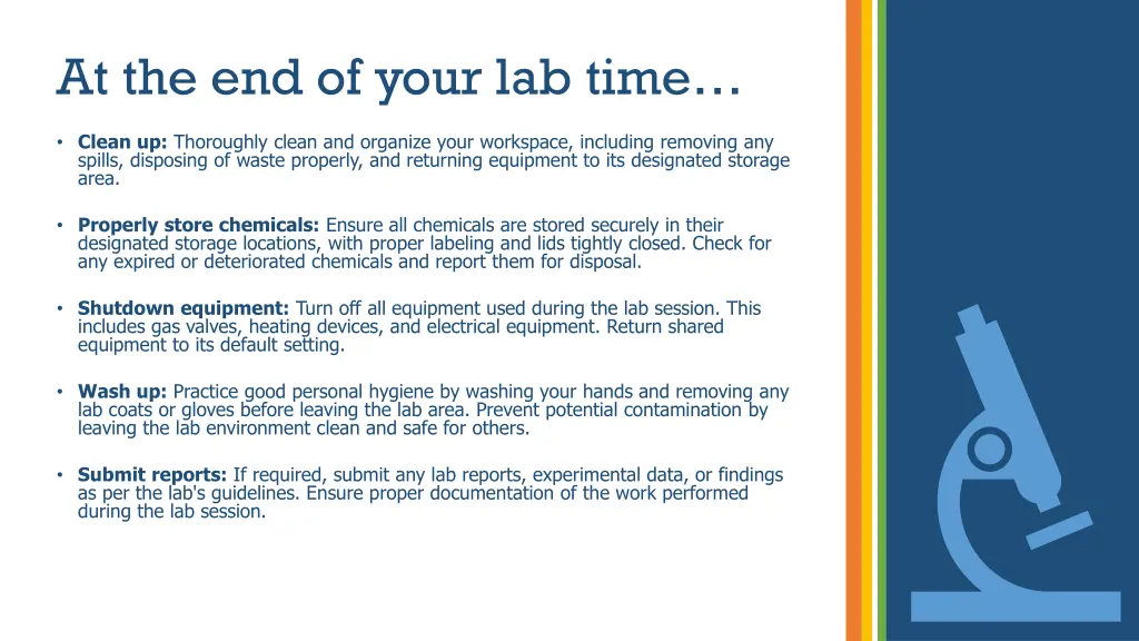at the end of your lab time