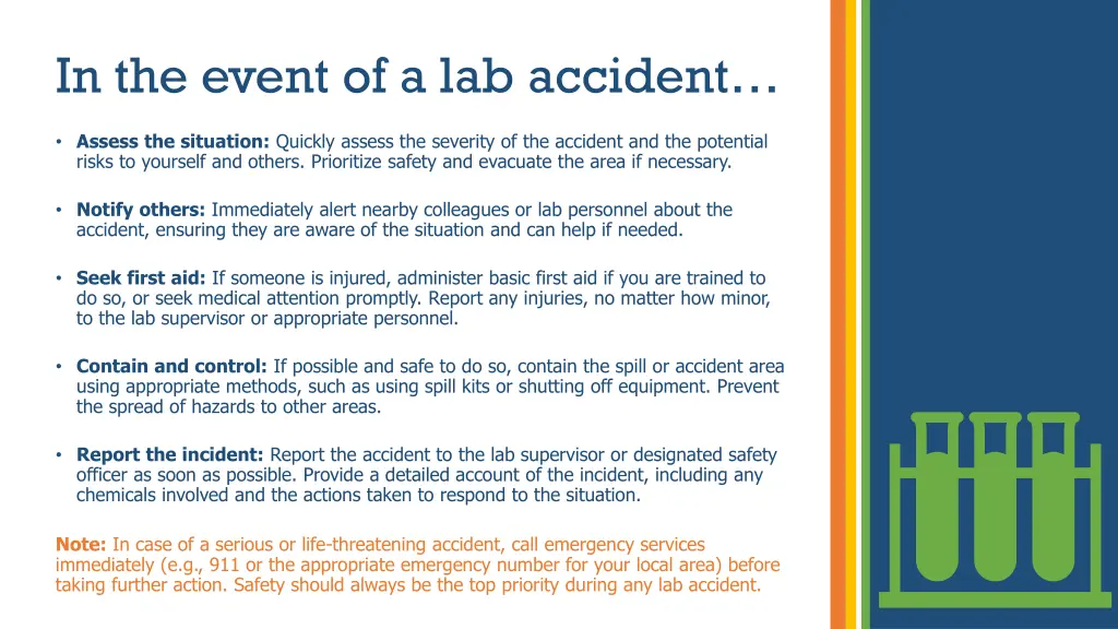 in the event of a lab accident