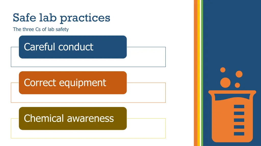safe lab practices the three cs of lab safety