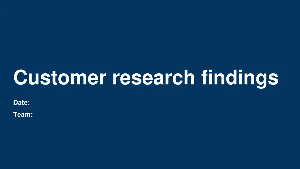 customer research findings