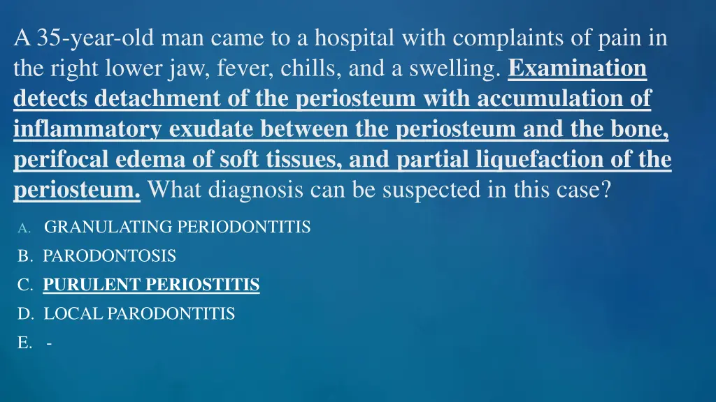 a 35 year old man came to a hospital with