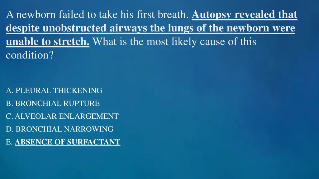 a newborn failed to take his first breath autopsy