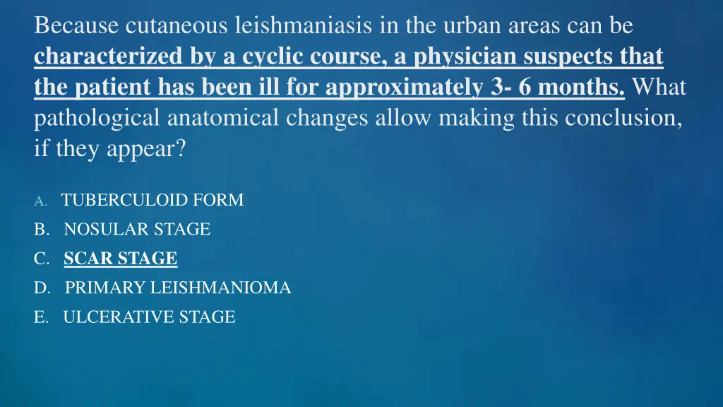 because cutaneous leishmaniasis in the urban