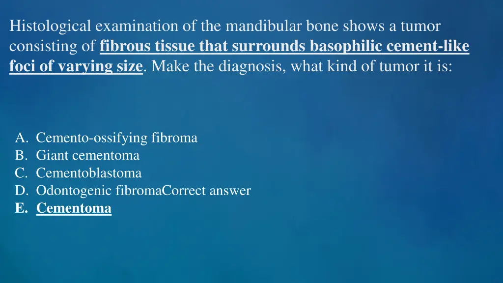 histological examination of the mandibular bone