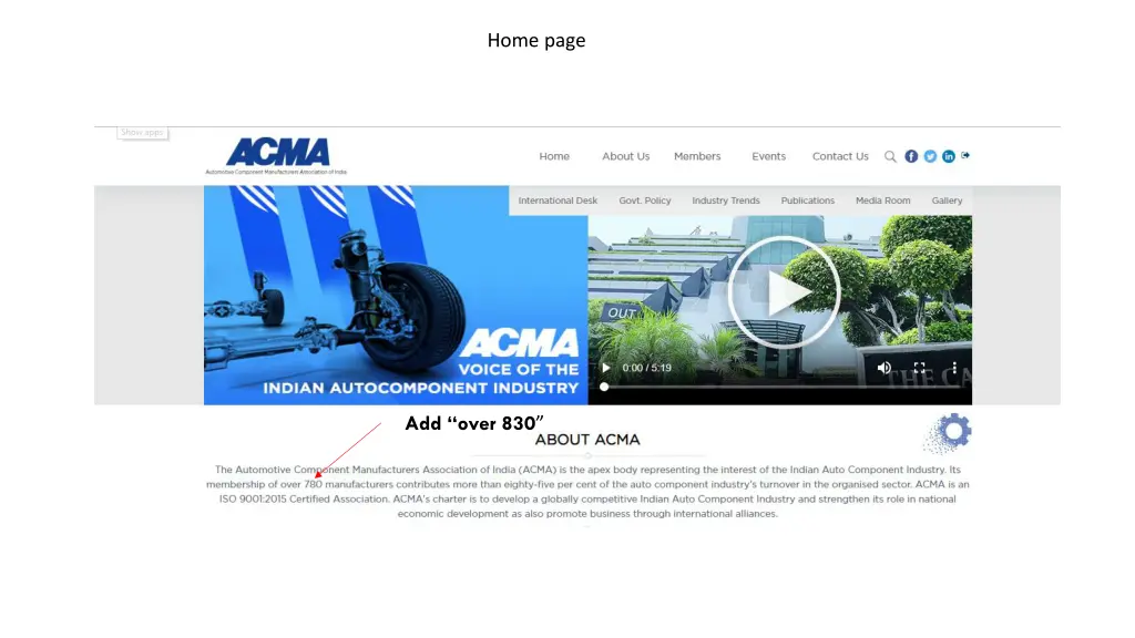 home page