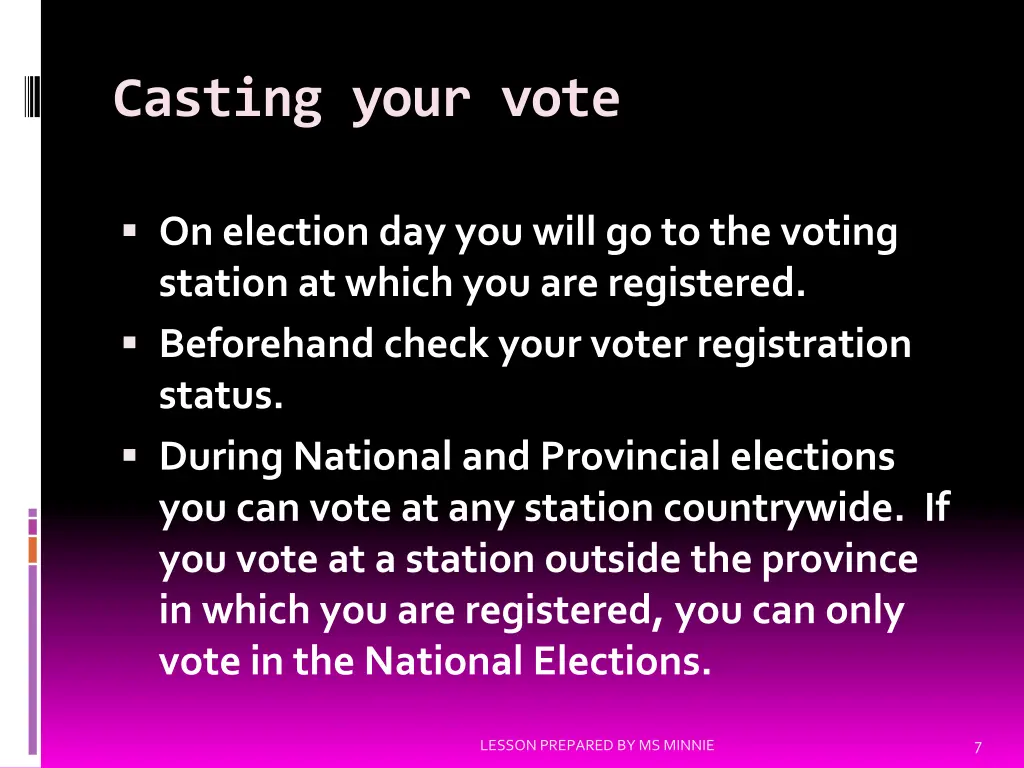 casting your vote