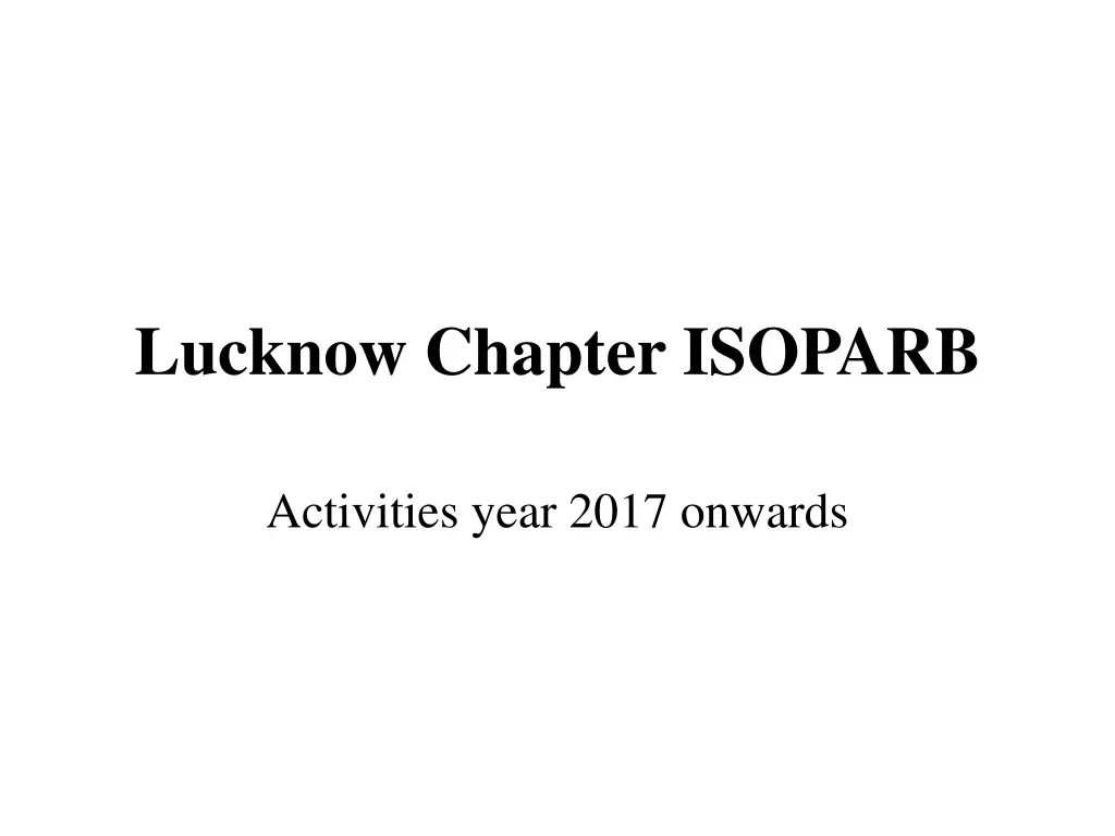 lucknow chapter isoparb