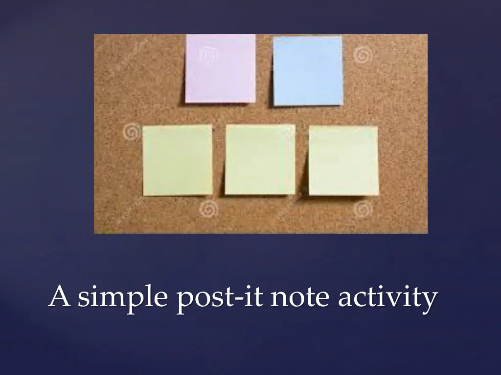 a simple post it note activity