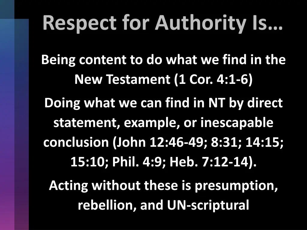respect for authority is