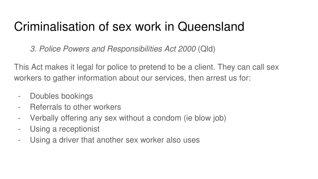 criminalisation of sex work in queensland 2