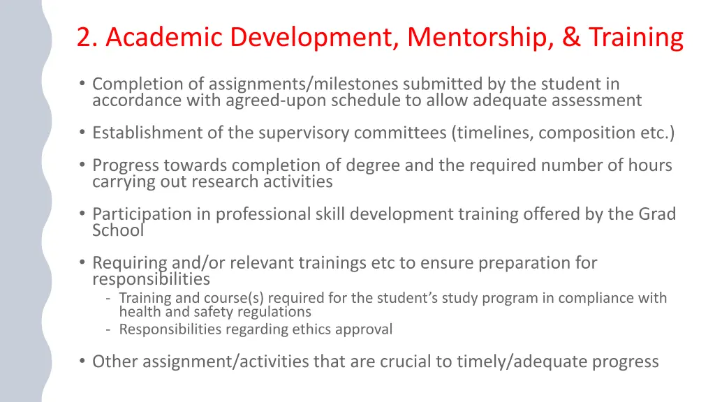 2 academic development mentorship training
