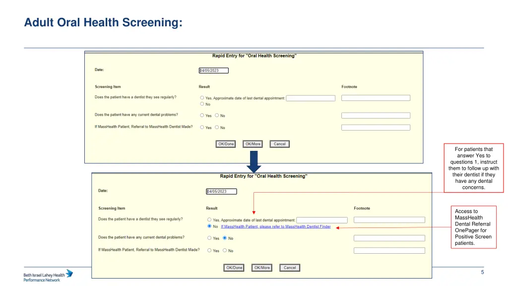 adult oral health screening