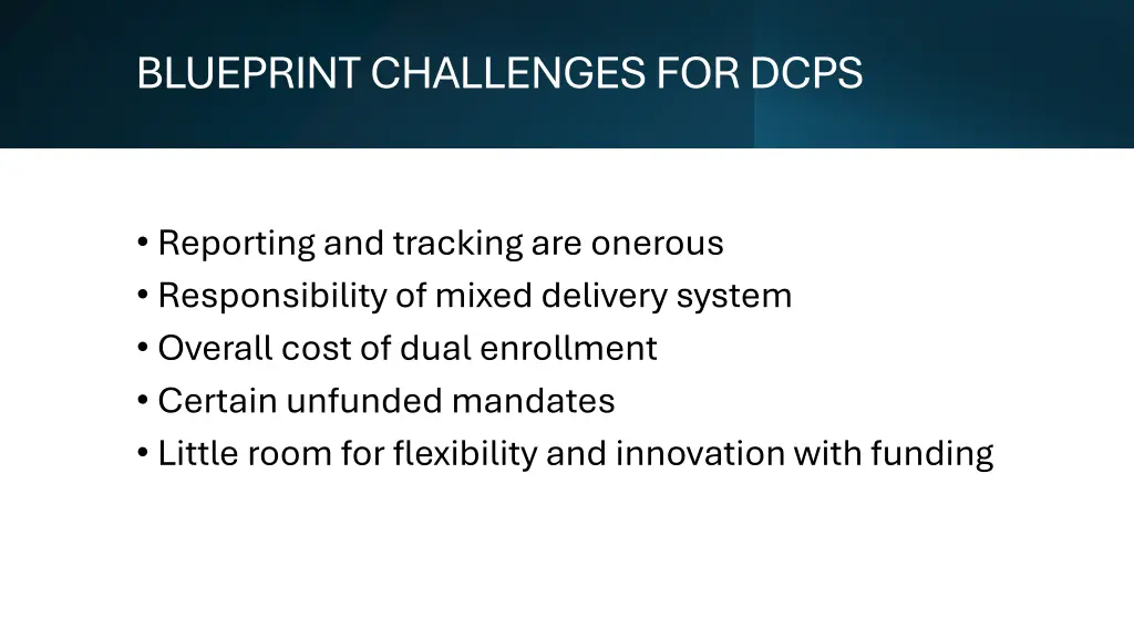 blueprint challenges for dcps