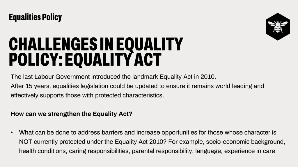 equalities policy