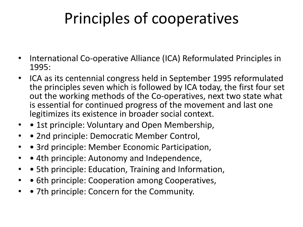 principles of cooperatives