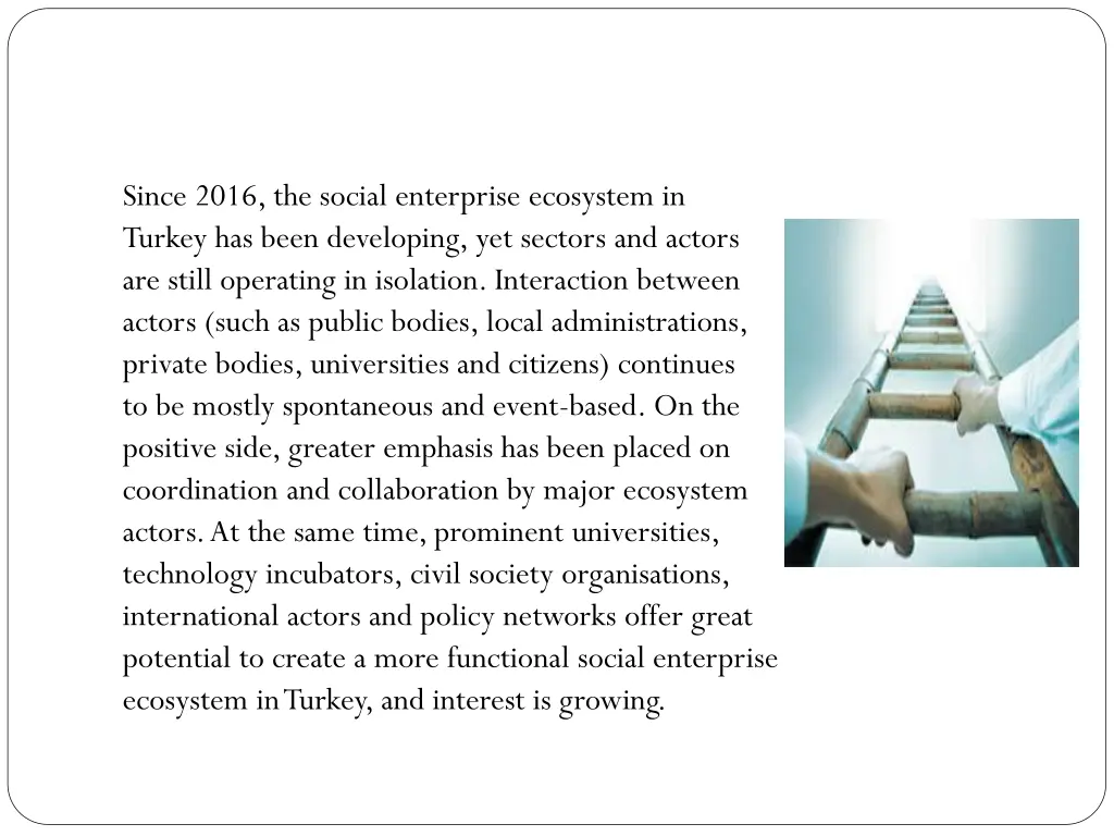 since 2016 the social enterprise ecosystem