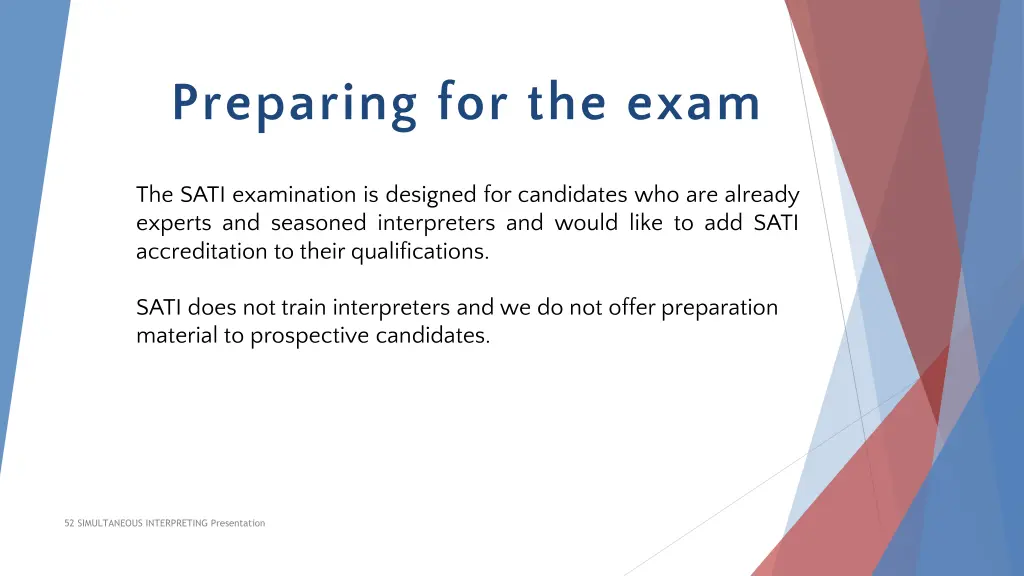 preparing for the exam