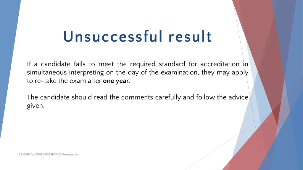 unsuccessful result