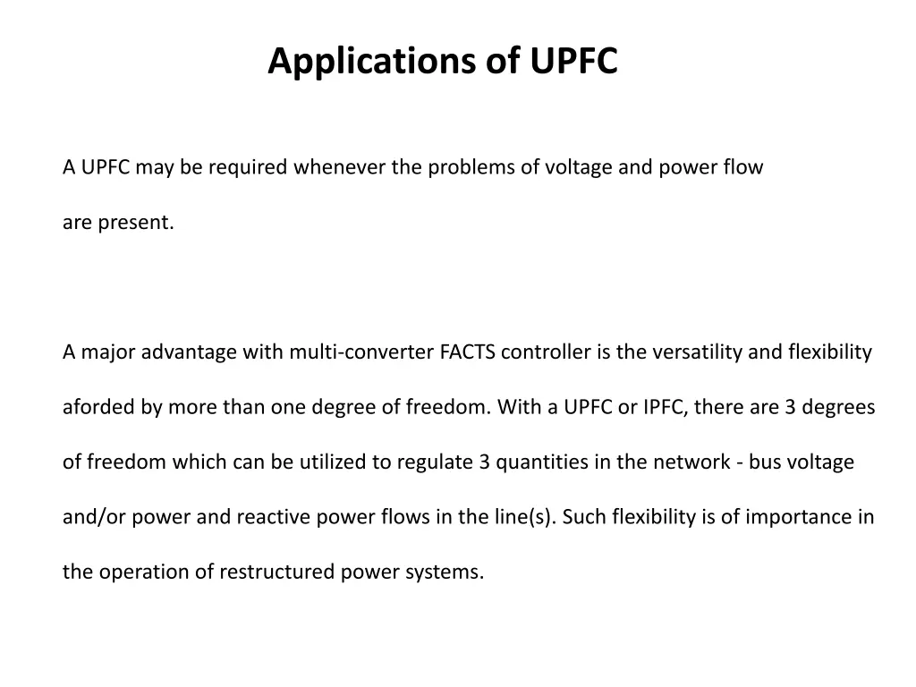 applications of upfc