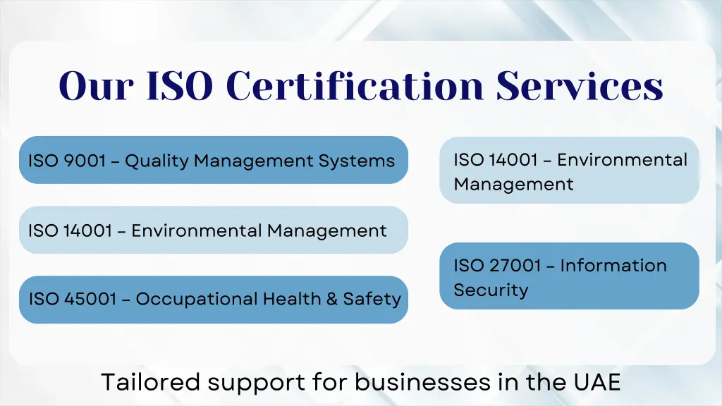 our iso certification services