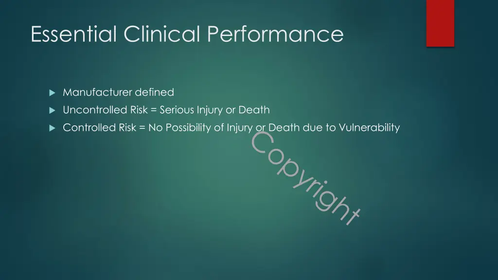 essential clinical performance