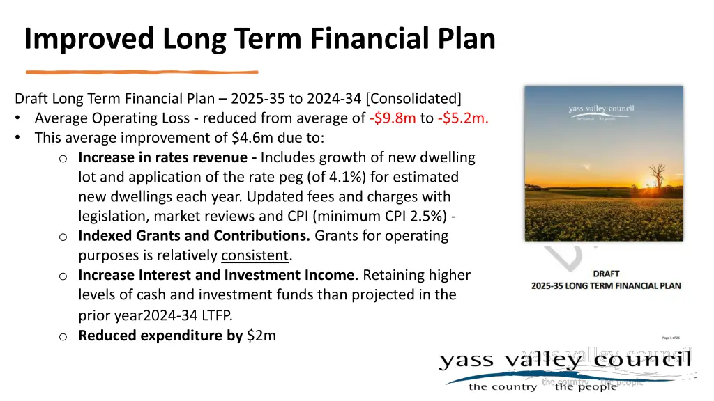 improved long term financial plan
