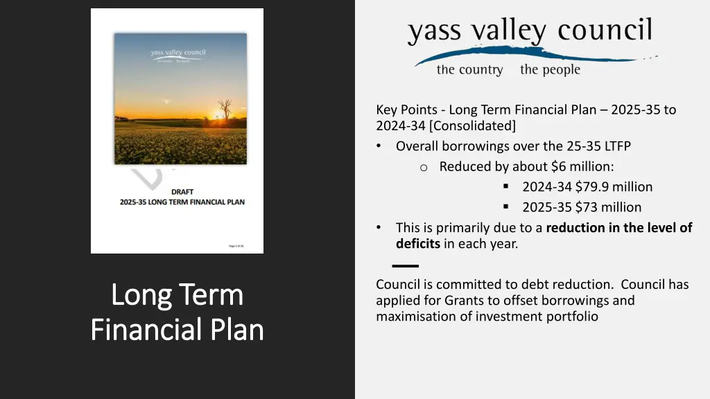 key points long term financial plan 2025
