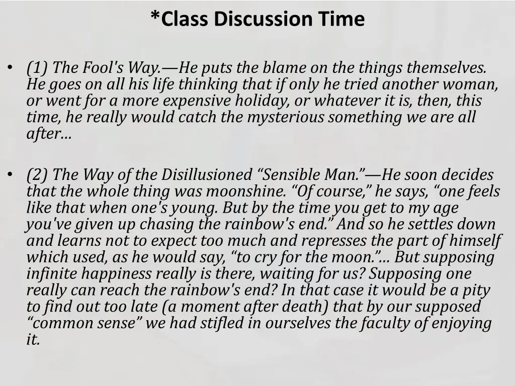 class discussion time 2