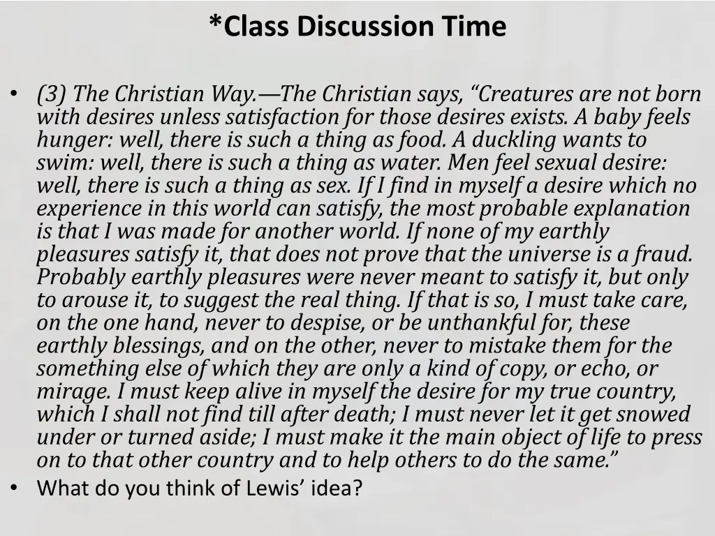 class discussion time 3