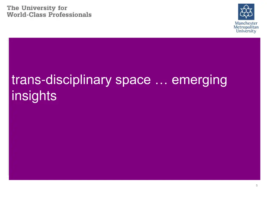 trans disciplinary space emerging insights