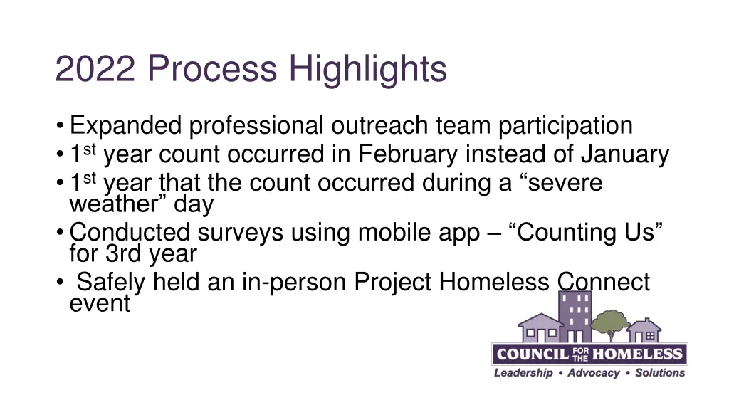 2022 process highlights