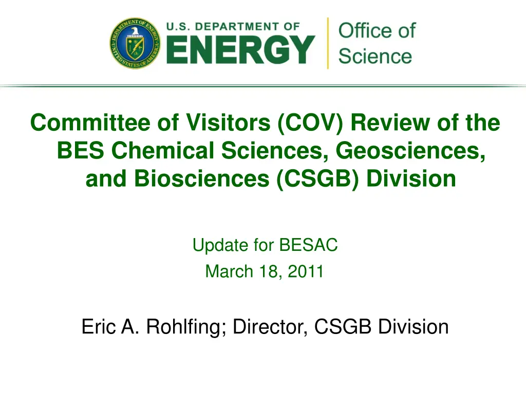 committee of visitors cov review